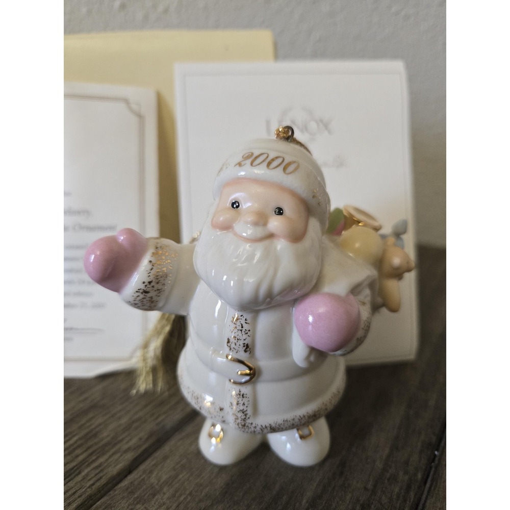 Lenox 2000 Annual Christmas Ornament Santa's Special Delivery Toys W/Box & COA